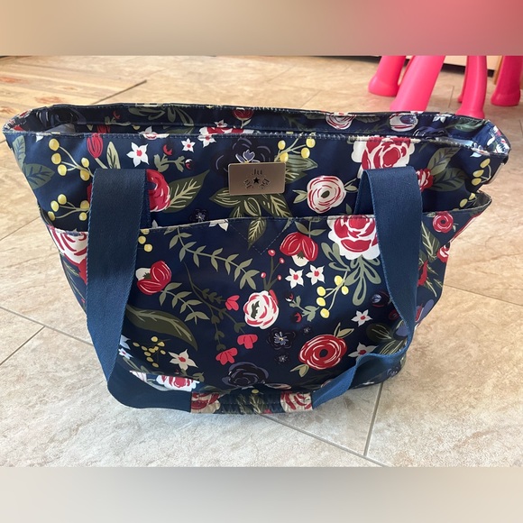 JuJuBe Encore Tote Diaper Bag- Midnight Posy - Picture 2 of 14